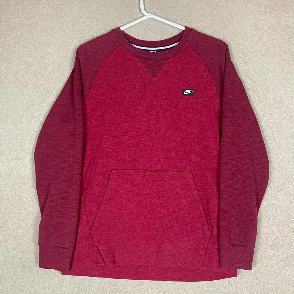 Nike Sportswear Adult Medium Red Optic‎ Crew Pullover Sweatshirt Jumper Mens